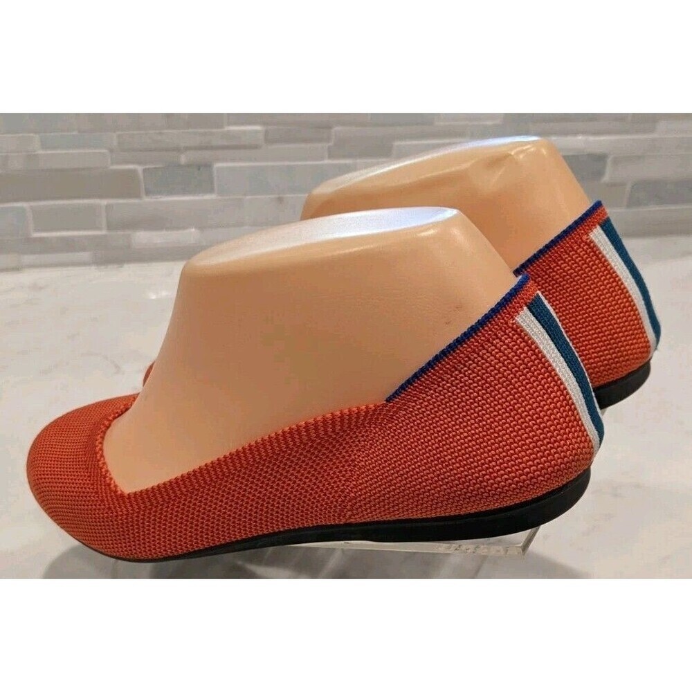 Women's Rothy's The Flat In Persimmon Marina Stripe Shoes Size 6 - Picture 3 of 6